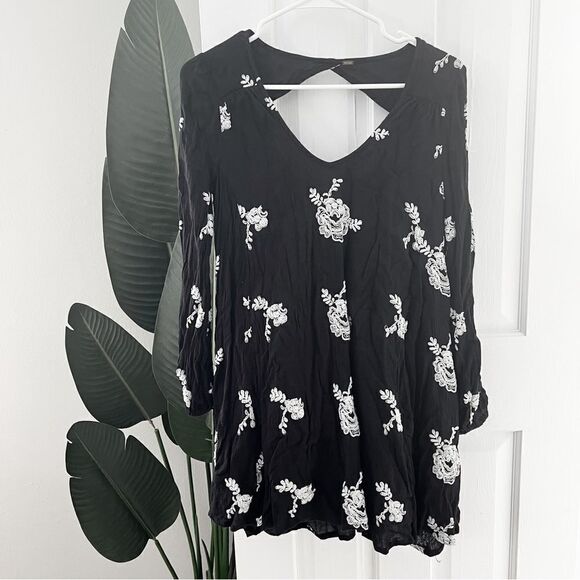 Free People Embroidered Floral Mini Tunic Dress - Picture 3 of 7